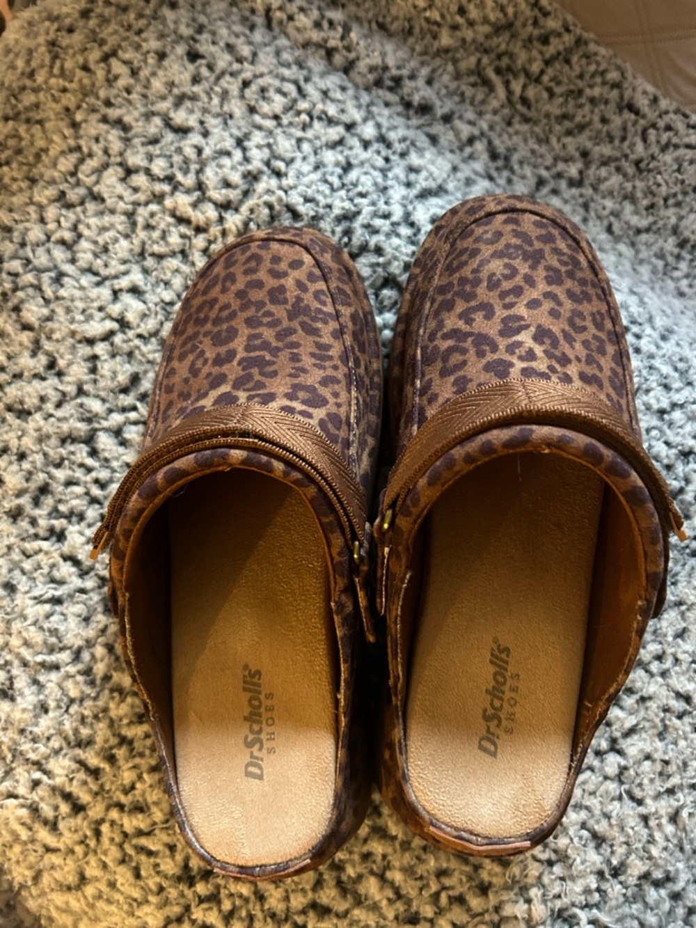 Dr. Scholl's Brown Leopard Print Slip-On Clogs